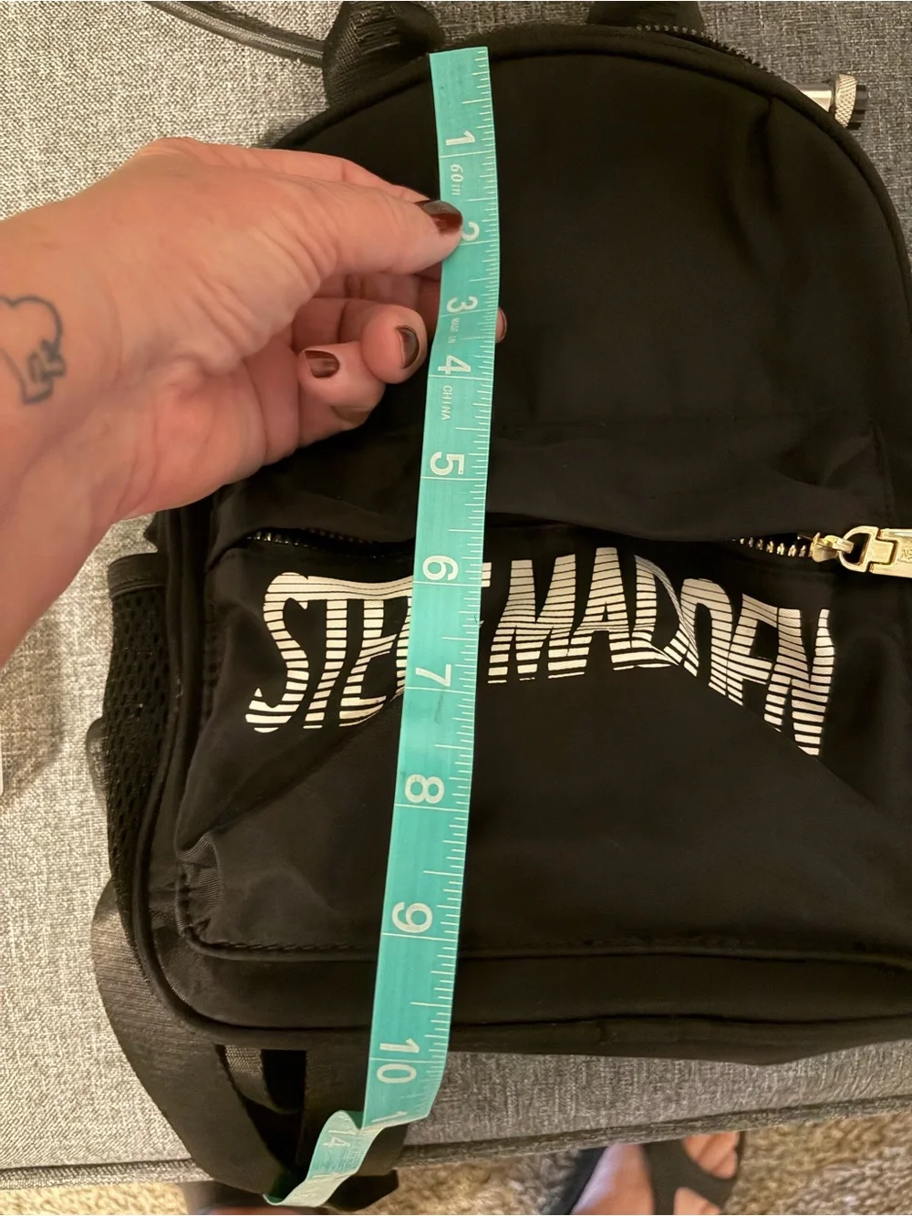 Steve Madden Black Mini Logo Backpack